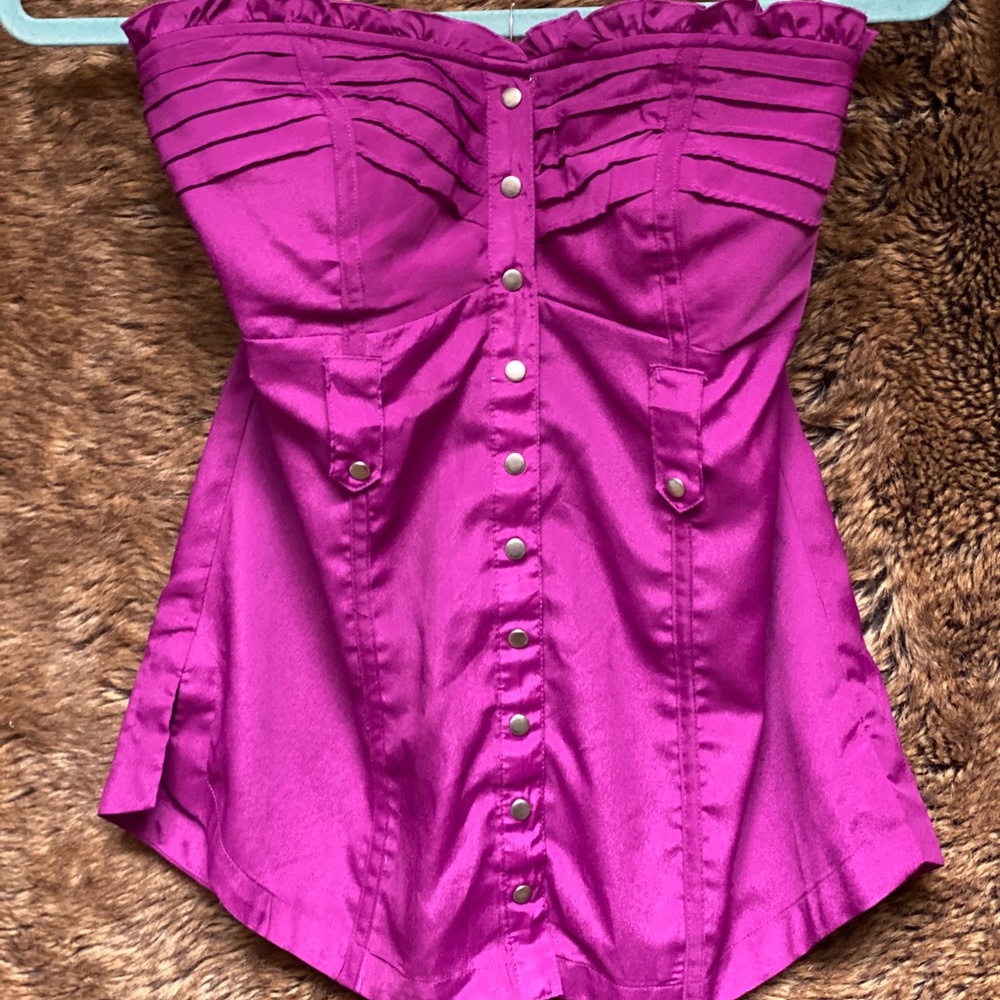 Strapless corset style button up top by 2B Bebe